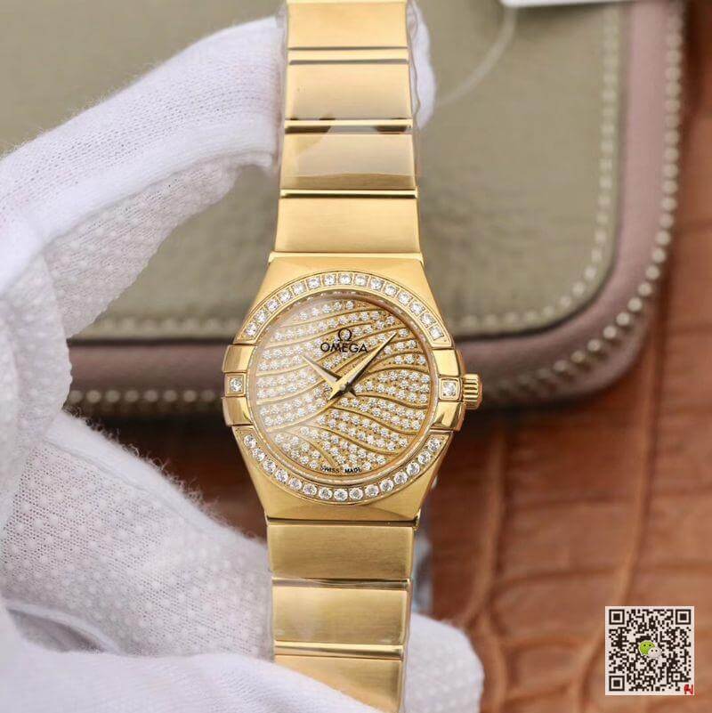 Best Replica Replica Omega Constellation Quartz Ladies 18K Yellow Gold TW Factory 1:1 Best Edition Swiss Eta Quartz 1376 - Colareps
