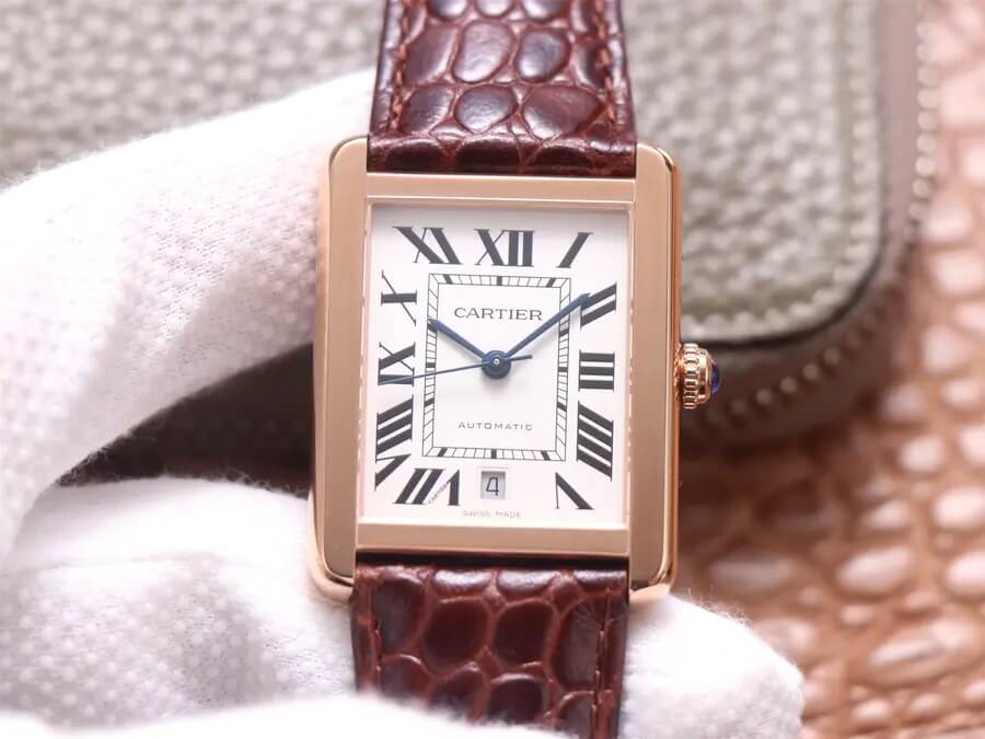 Best Replica Replica Cartier Tank W5200026 1:1 Best Edition V9 Factory Rose Gold - Colareps