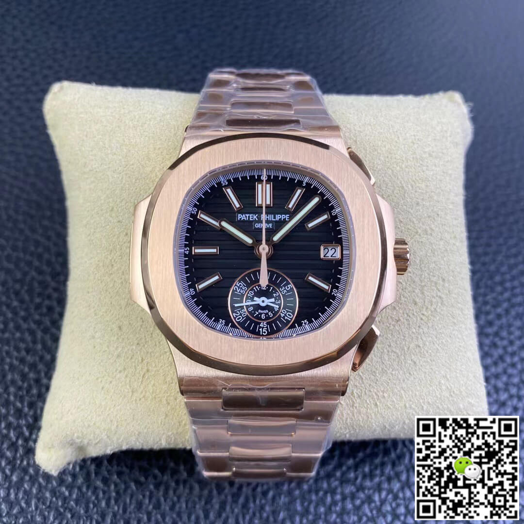 Best Replica Replica Patek Philippe Nautilus 5980/1R-001 1:1 Best Edition 3K Factory V2 Black Dial - Colareps