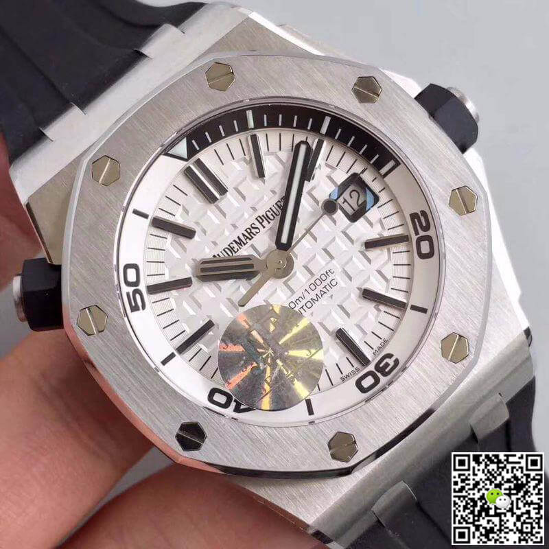 Best Replica Replica Audemars Piguet Royal Oak Offshore Diver 15710ST.OO.A002CA.02 JF Factory 1:1 Best Edition Swiss ETA3120 White Textured Dial - Colareps