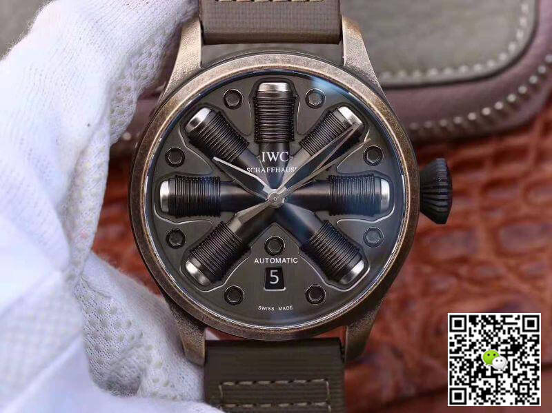 Best Replica Replica IWC Schaffhausen Pilot Top Gun 1:1 Best Edition Swiss ETA A23J Bronze Nylon Strap - Colareps