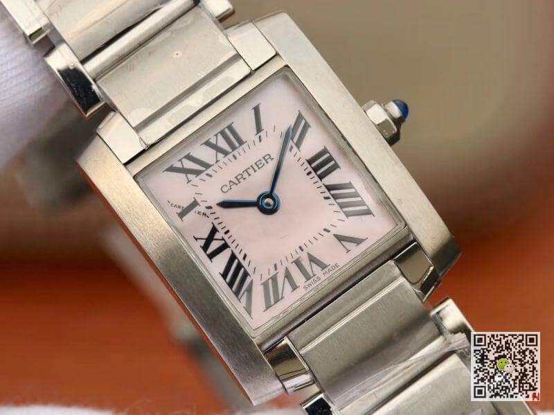 Best Replica Cartier Replica Tank Francaise W51028Q3 Pink MOP Dial Steel Ladies Watch 1:1 Best Edition Swiss Quartz - Colareps