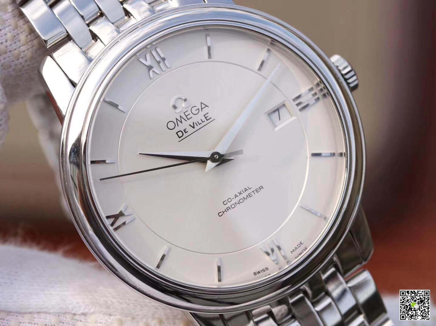 Best Replica Replica Omega De Ville Prestige 424.10.40.20.02.003 MKS Factory Mechanical Watches 1:1 Best Edition Swiss ETA9015 White Dial - Colareps