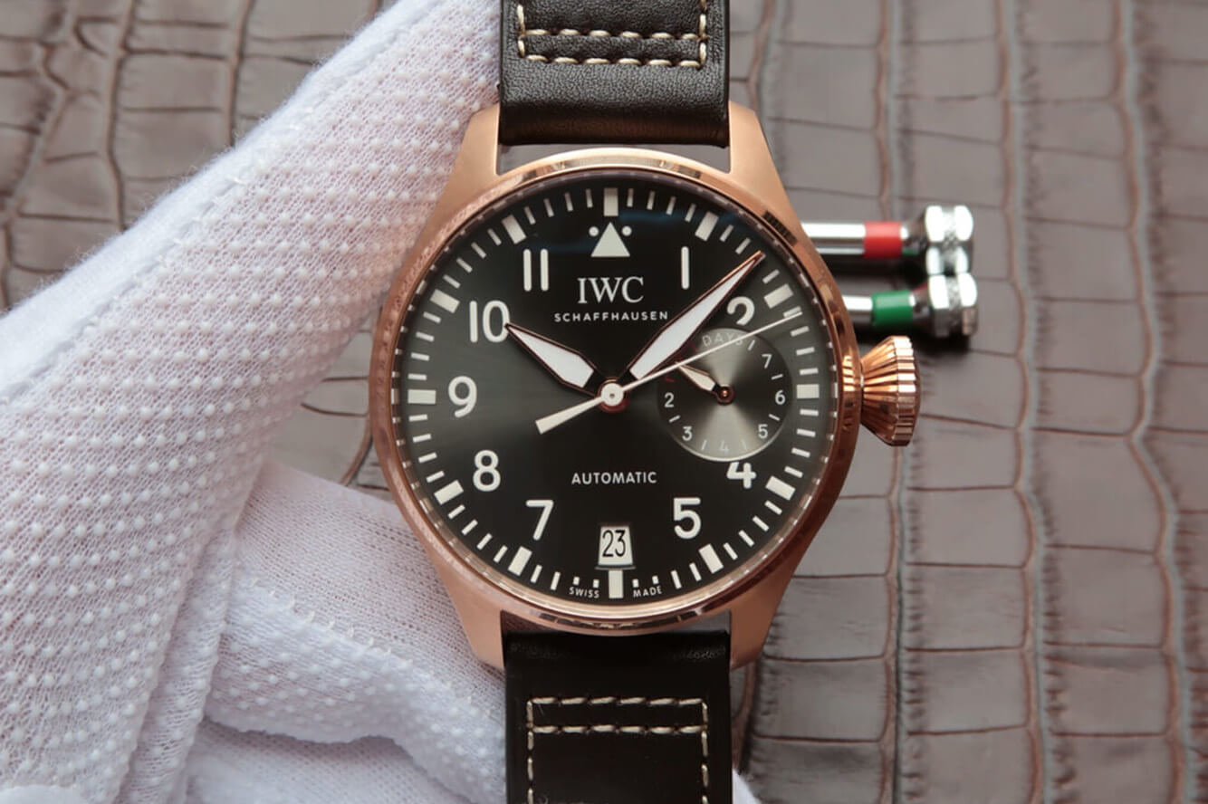 Best Replica Replica IWC Big Pilot IW500901 1:1 Best Edition ZF Factory Rose Gold Black Dial - Colareps