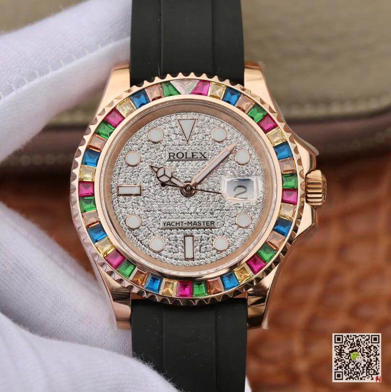Best Replica Replica Rolex Oyster Perpetual Yacht-Master 116695 40mm Men Watches 1:1 Best Edition With Gem-Set Bezel - Colareps