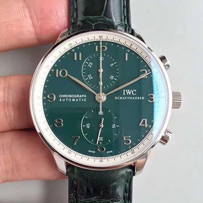 Best Replica IWC Replica Portuguese YL Factory 1:1 Best Edition Swiss ETA69355 Green Dial With Silver Markers - Colareps