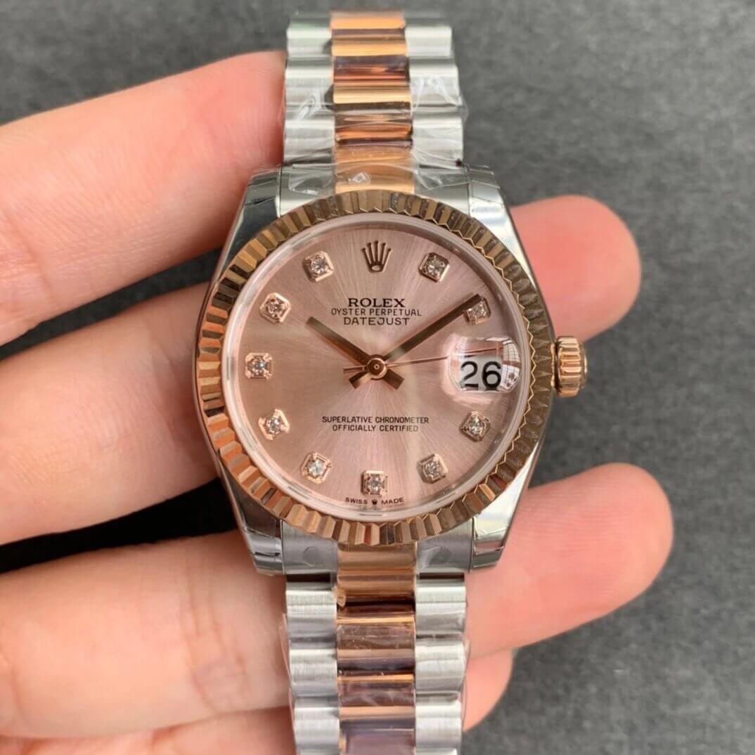 Best Replica Replica Rolex Datejust M278271-0023 1:1 Best Edition GS Factory Rose Gold Dial - Colareps