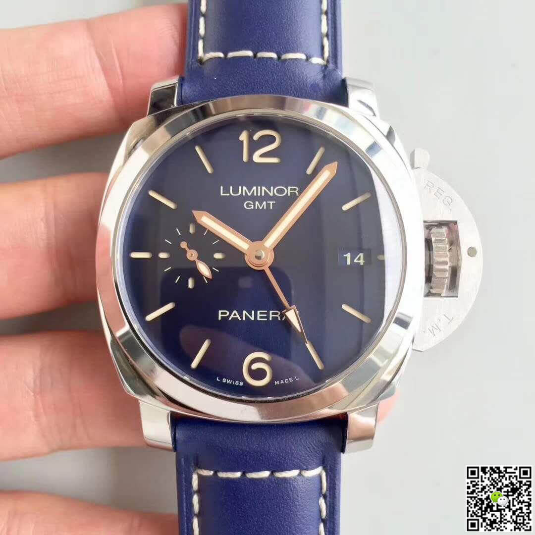 Best Replica Panerai Replica Luminor 1950 PAM688 ZF Factory 1:1 Best Edition Swiss ETA P9001 Blue Leather Strap - Colareps