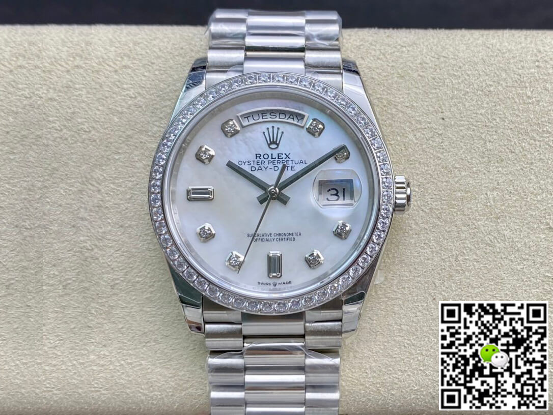 Best Replica Replica Rolex Day Date 128396TBR-0005 1:1 Best Edition EW Factory Fritillary Dial - Colareps