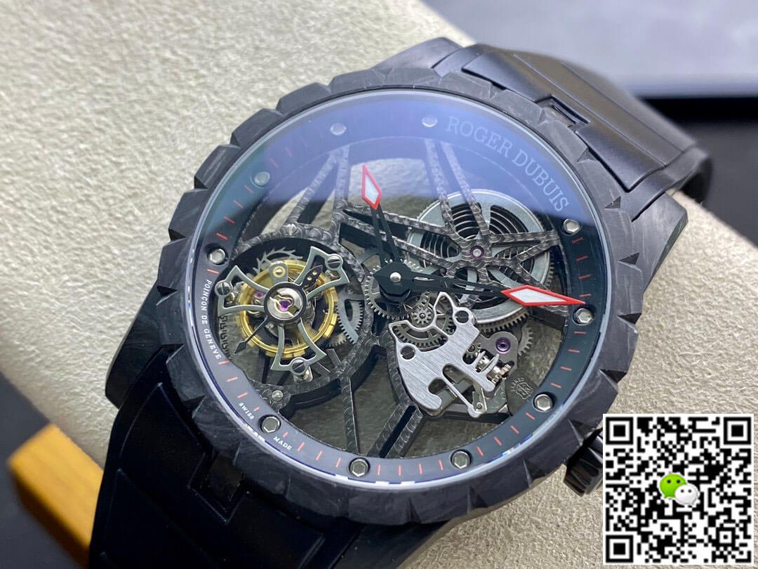 Best Replica Replica Roger Dubuis Excalibur DBEX0577 1:1 Best Edition BBR Factory Tourbillon Skeleton Dial - Colareps