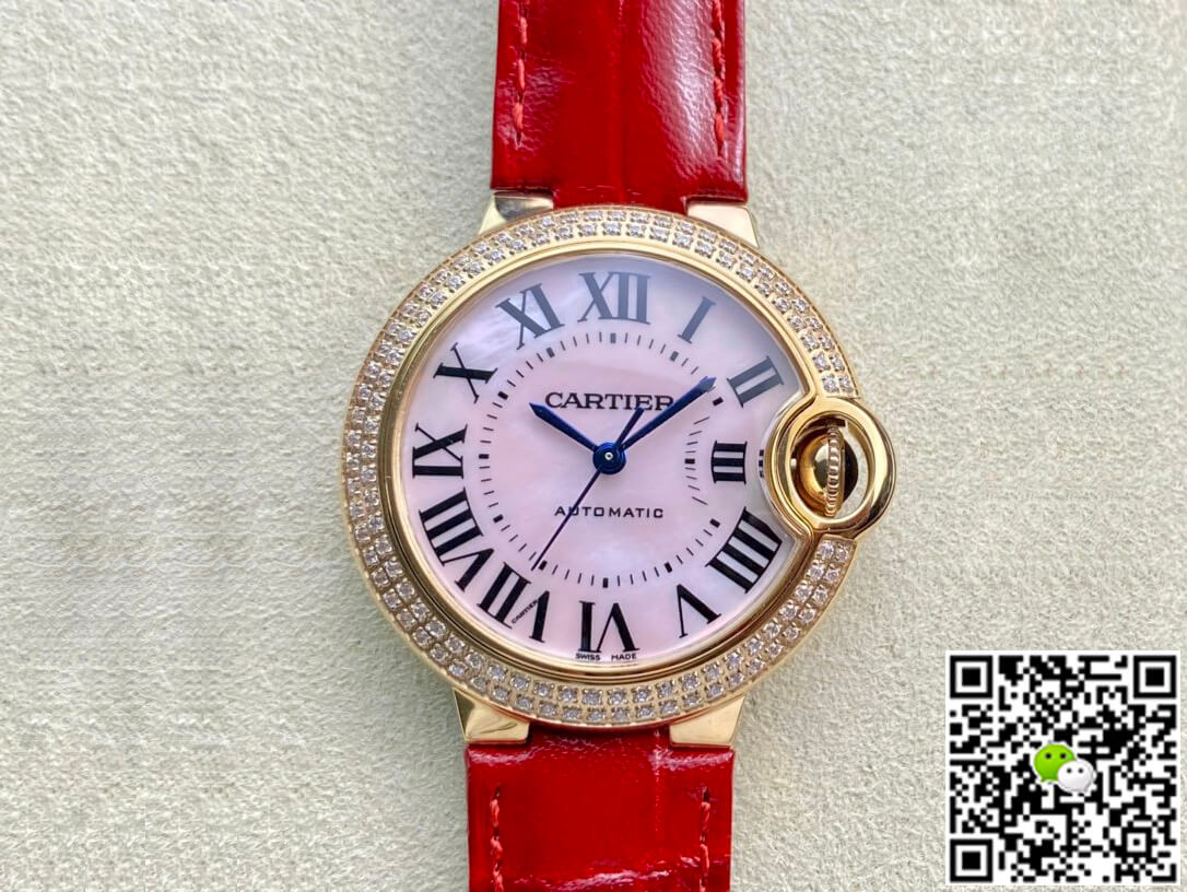 Best Replica Replica Ballon Bleu De Cartier 33MM WJBB0033 1:1 Best Edition 3K Factory Red Strap - Colareps