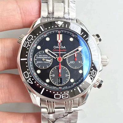 Best Replica Replica Omega Seamaster Diver 300M Chronograph 212.30.44.50.01.001 Mechanical Watches 1:1 Best Edition Swiss ETA7753 Black Dial - Colareps