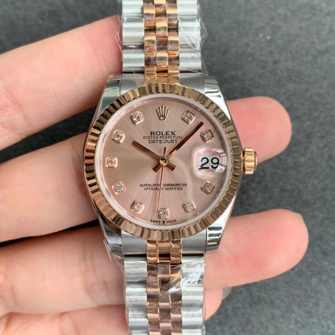Best Replica Replica Rolex Datejust M278271-0024 1:1 Best Edition GS Factory Rose Gold Dial - Colareps