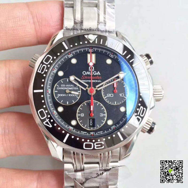Best Replica Replica Omega Seamaster Diver 300M Chronograph 212.30.44.50.01.001 Mechanical Watches 1:1 Best Edition Swiss ETA7753 Black Dial - Colareps
