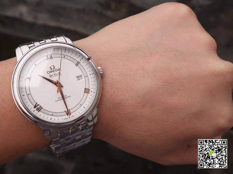 Best Replica Replica Omega De Ville Prestige 424.10.40.20.02.002 MKS Factory 1:1 Best Edition Swiss ETA9015 Silver Dial - Colareps