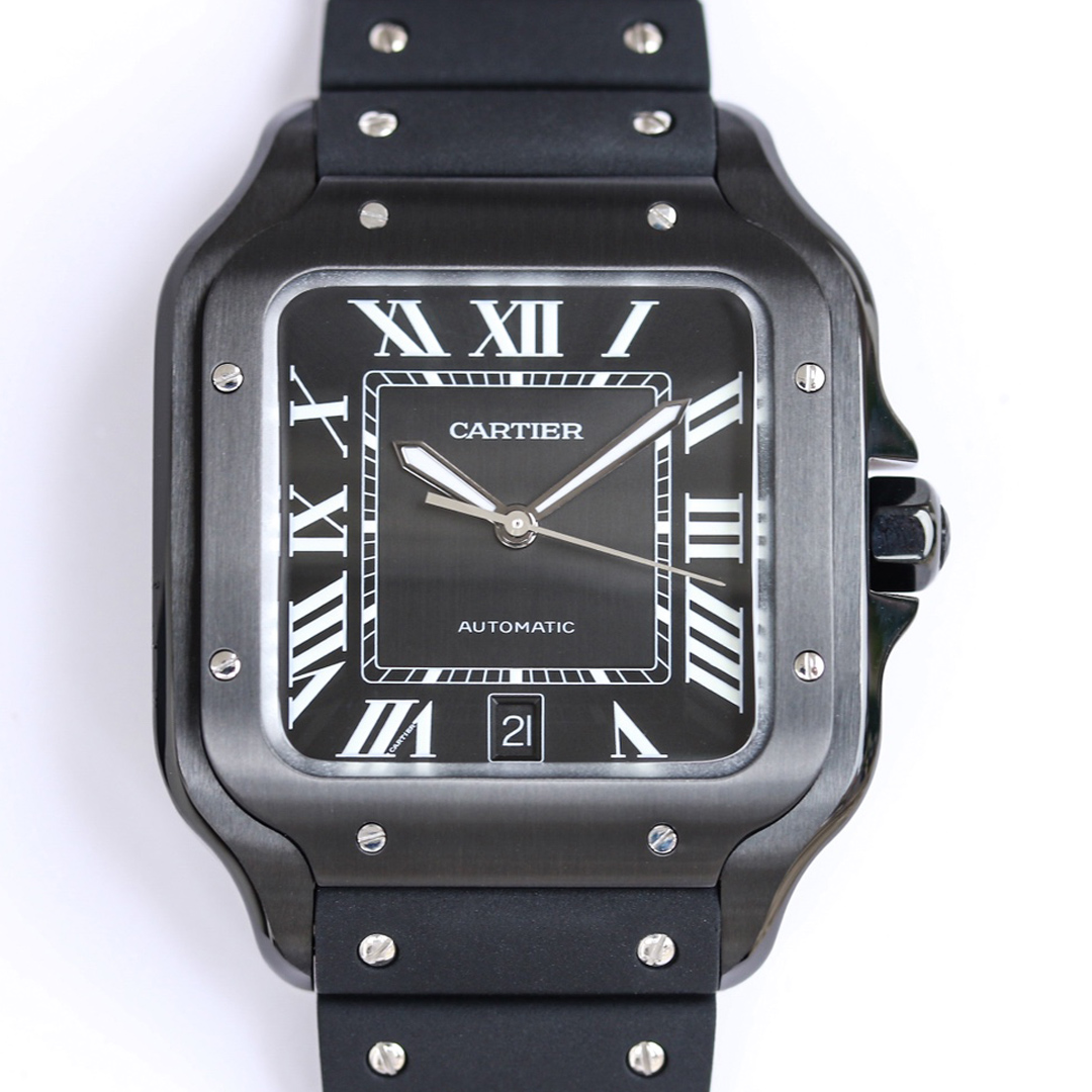 Best Replica Replica Cartier Santos WSSA0039 1:1 Best Edition GF Factory V2 Rubber Strap - Colareps