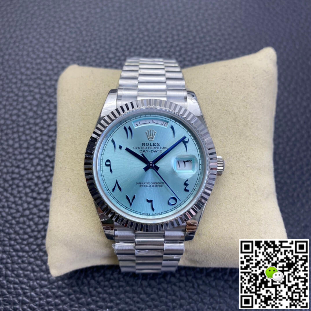 Best Replica Replica Rolex Day Date 1:1 Best Edition BP Factory Middle East Custom Ice Blue Dial - Colareps