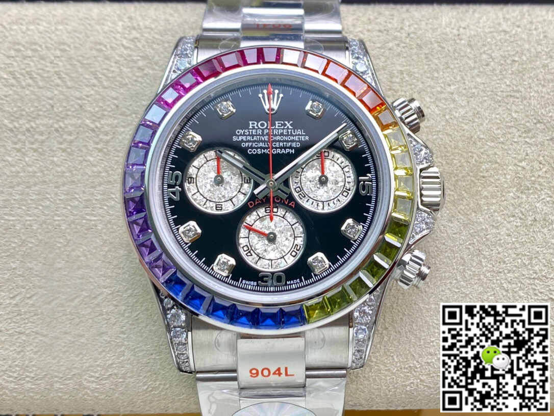 Best Replica Replica Rolex Daytona Cosmograph 116599 RBOW 1:1 Best Edition JH Factory Black Dial - Colareps