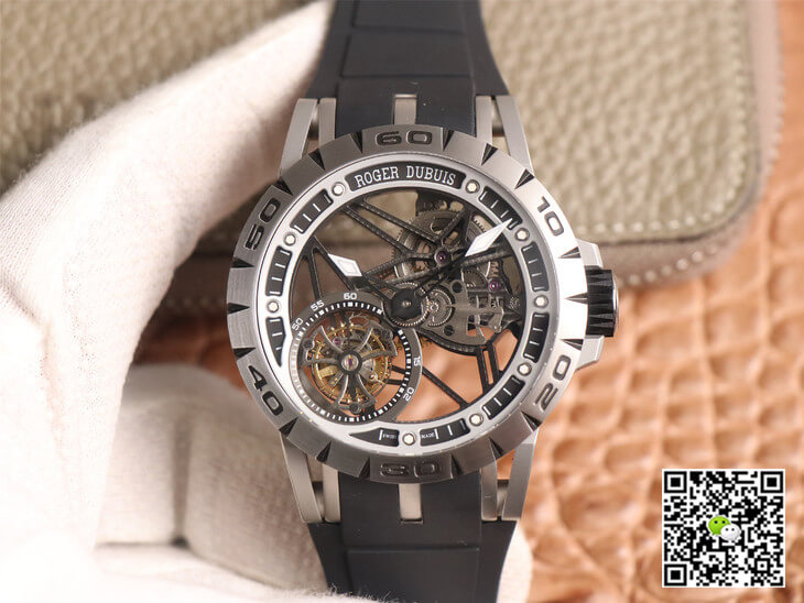 Best Replica Replica Roger Dubuis Excalibur Spidr RDDBEX0479 1:1 Best Edition JB Factory Tourbillon Black Strap - Colareps