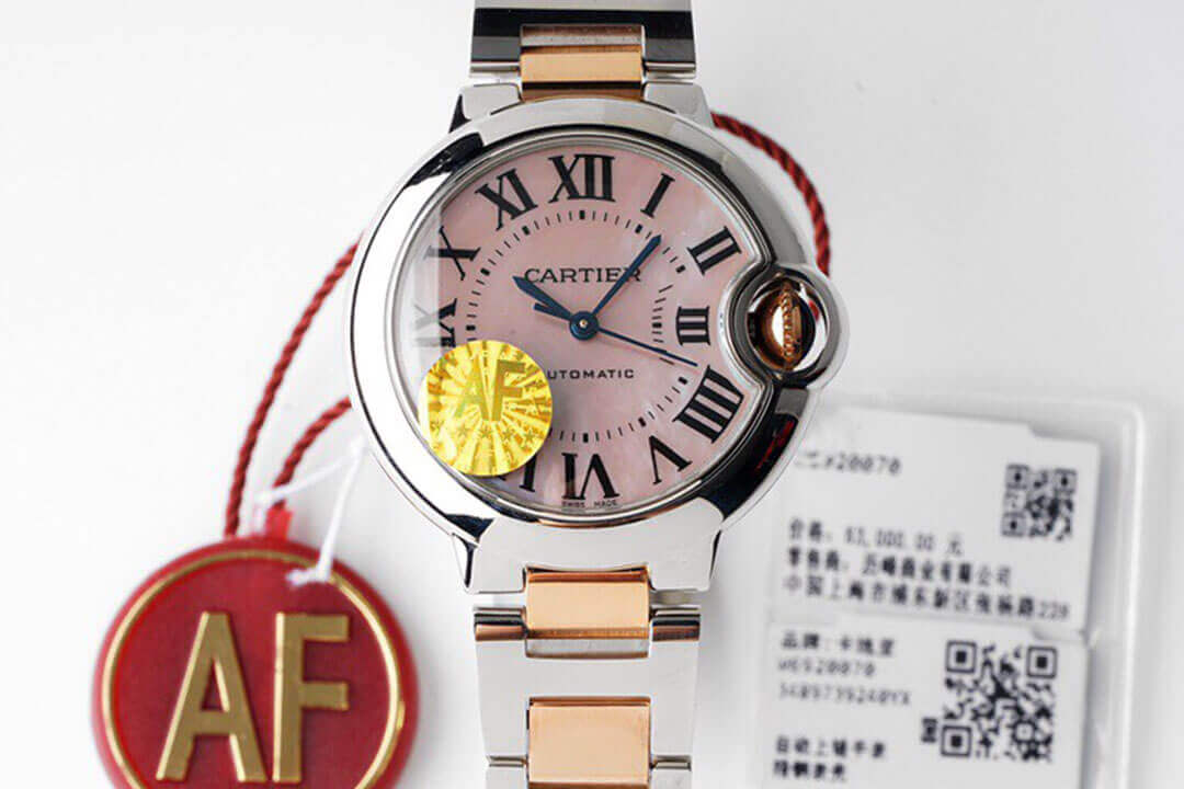 Best Replica Replica Ballon Bleu De Cartier 33MM W6920070 1:1 Best Edition AF Factory Pink Dial - Colareps