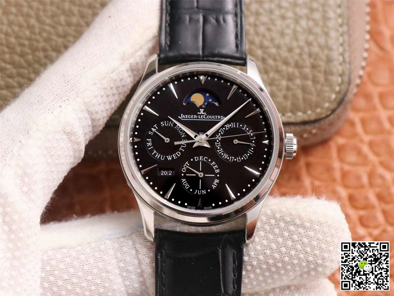 Best Replica Replica Jaeger LeCoultre Master Ultra Thin 1308470 1:1 Best Edition V9 Factory Black Dial Swiss ETA868 - Colareps