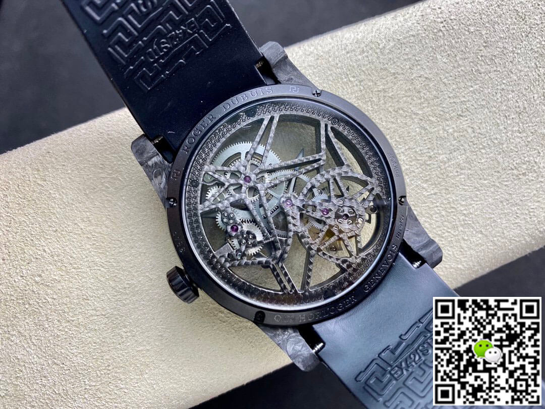 Best Replica Replica Roger Dubuis Excalibur DBEX0577 1:1 Best Edition BBR Factory Tourbillon Skeleton Dial - Colareps