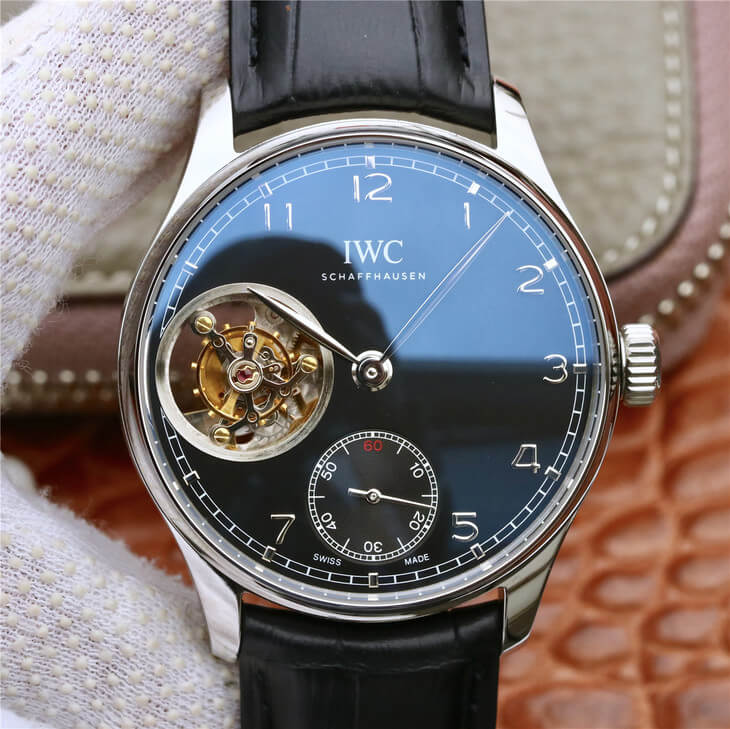 Best Replica Replica IWC Portuguese Tourbillon 1:1 Best Edition ZF Factory Black Dial - Colareps