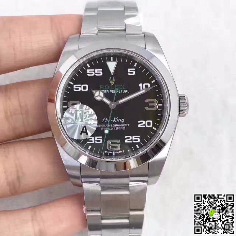 Best Replica Replica Rolex Air-King 116900 JF Factory 1:1 Best Edition Swiss ETA3131 Black Dial - Colareps
