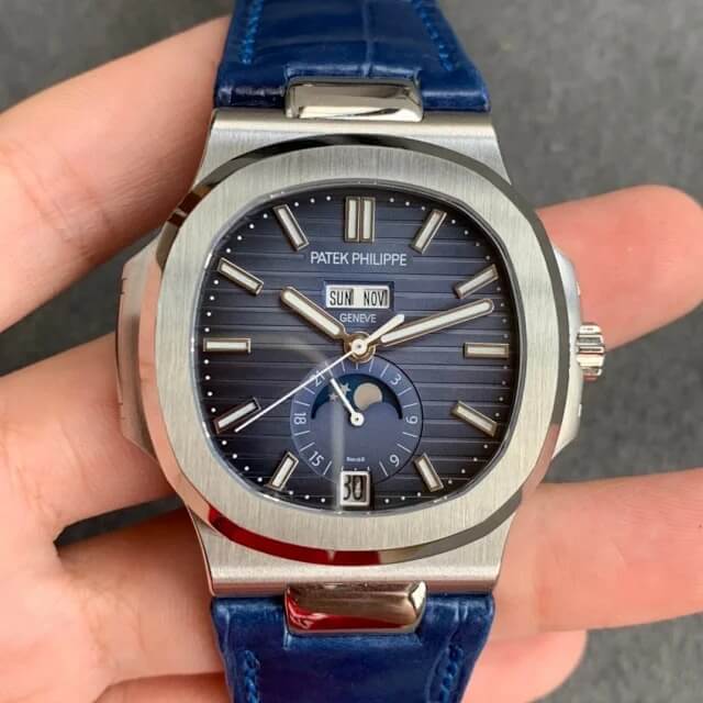 Best Replica Replica Patek Philippe Nautilus 5726/1A-014 1:1 Best Edition GR Factory Blue Leather Strap - Colareps