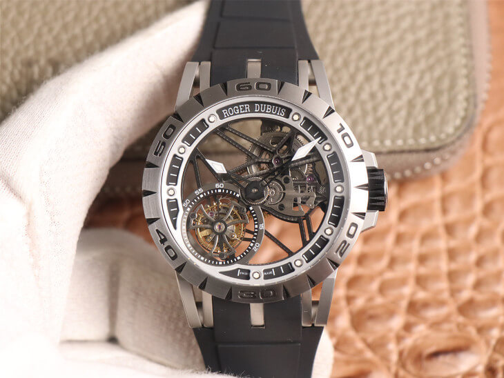 Best Replica Replica Roger Dubuis Excalibur Spidr RDDBEX0479 1:1 Best Edition JB Factory Tourbillon Black Strap - Colareps