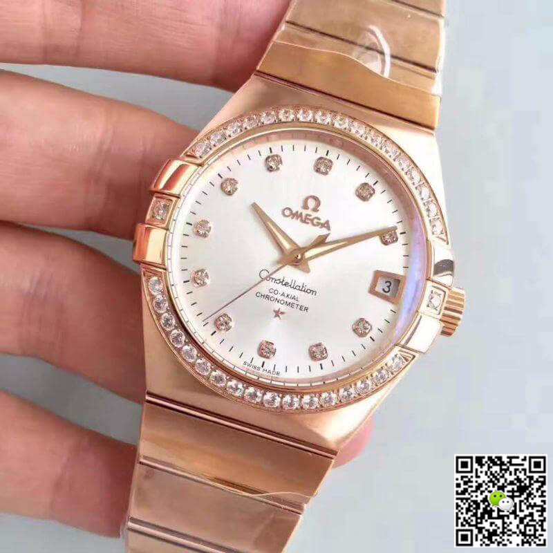 Best Replica Replica Omega Constellation 123.25.38.21.52.001 3S Factory 1:1 Best Edition Swiss ETA8500 18K Rose Gold Bracelet - Colareps