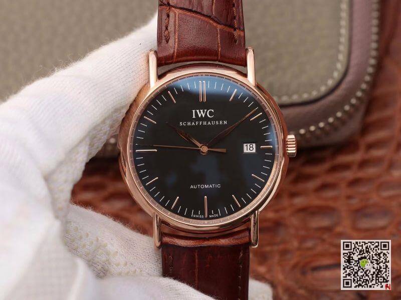 Best Replica Replica IWC Portofino IW356504 TW Facroty 1:1 Best Edition Swiss ETA30110 18K Rose Gold Black dial - Colareps