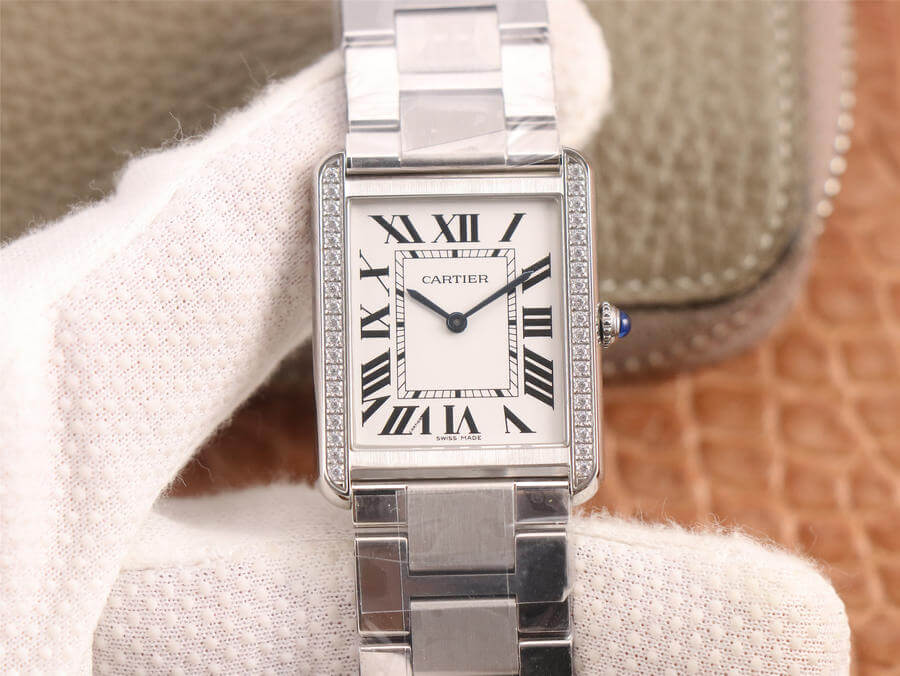 Best Replica Cartier Replica Tank 1:1 Best Edition K11 Factory Stainless Steel Diamond - Colareps