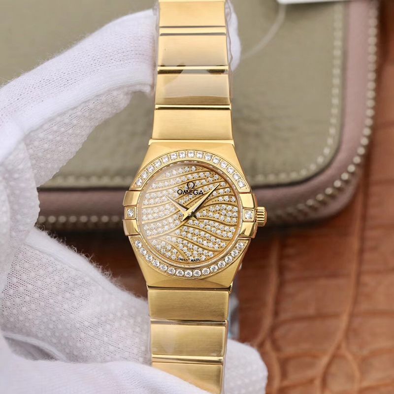 Best Replica Replica Omega Constellation Quartz Ladies 18K Yellow Gold TW Factory 1:1 Best Edition Swiss Eta Quartz 1376 - Colareps
