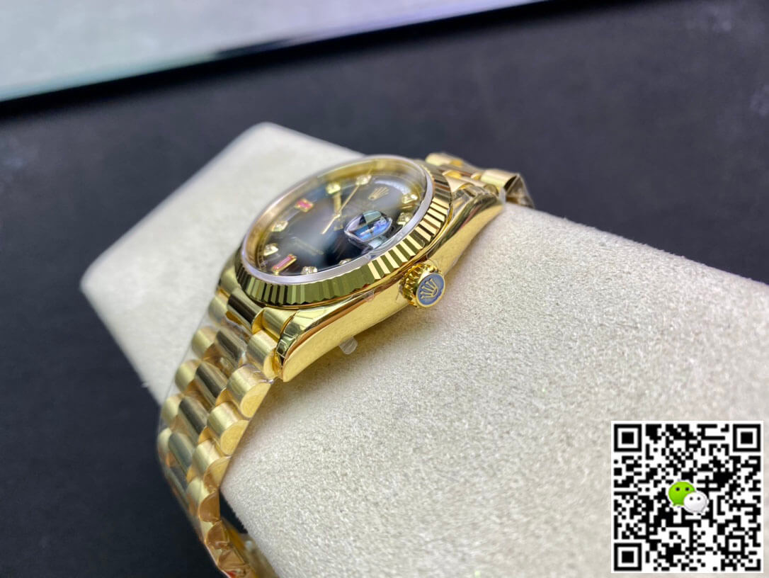 Best Replica Replica Rolex Day Date 118208 1:1 Best Edition EW Factory Black Dial - Colareps