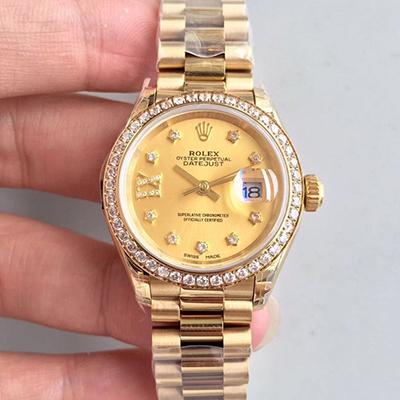 Best Replica Rolex Dupe Lady Datejust 28mm 279138RBR 1:1 Best Edition Swiss ETA2824 Gold Wrapped - Colareps