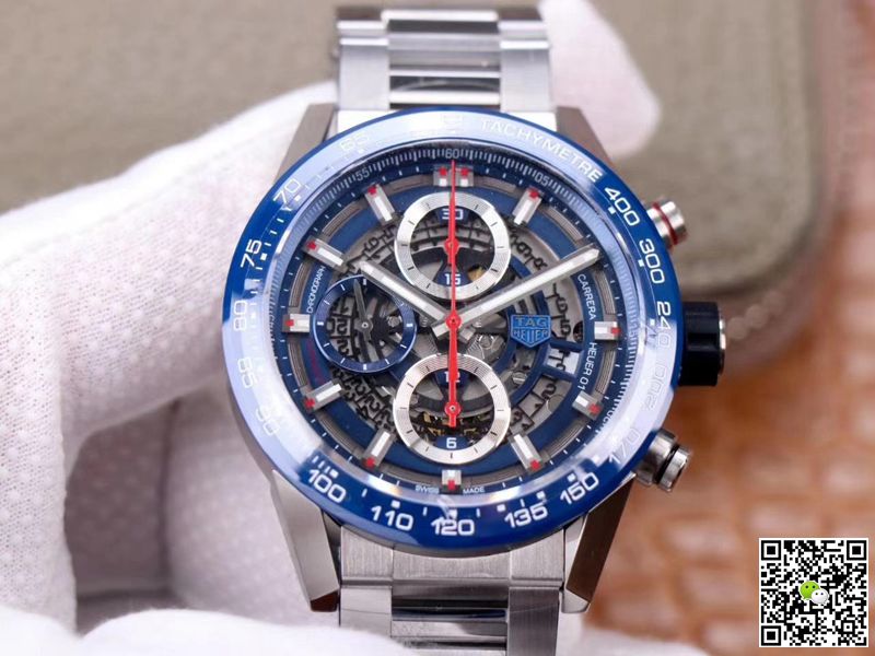 Best Replica Replica Tag Heuer Carrera Calibre Heuer 01 CAR201T.BA0766 Chronograph 1:1 Best Edition XF Factory Blue Dial Swiss Calibre 01 - Colareps