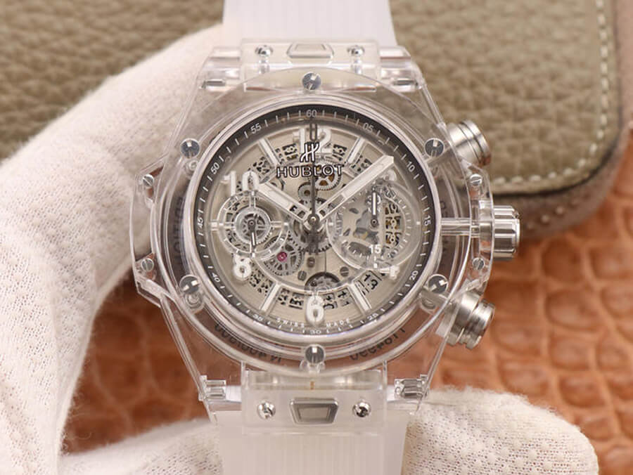 Best Replica Replica Hublot Big Bang 411.JX.4802.RT 1:1 Best Edition White Transparent Dial - Colareps