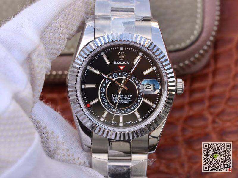Best Replica Replica Rolex SKY-DWELLER 326139 Men Watches 1:1 Best Edition Swiss ETA2836 Black Dial - Colareps