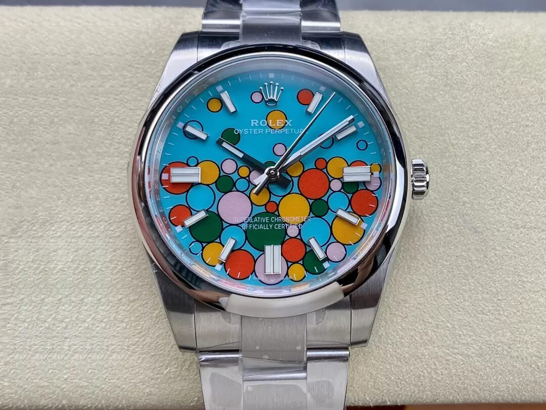 Best Replica Replica Rolex Oyster Perpetual M124300-0008 41MM 1:1 Best Edition EW Factory Turquoise Blue Dial - Colareps