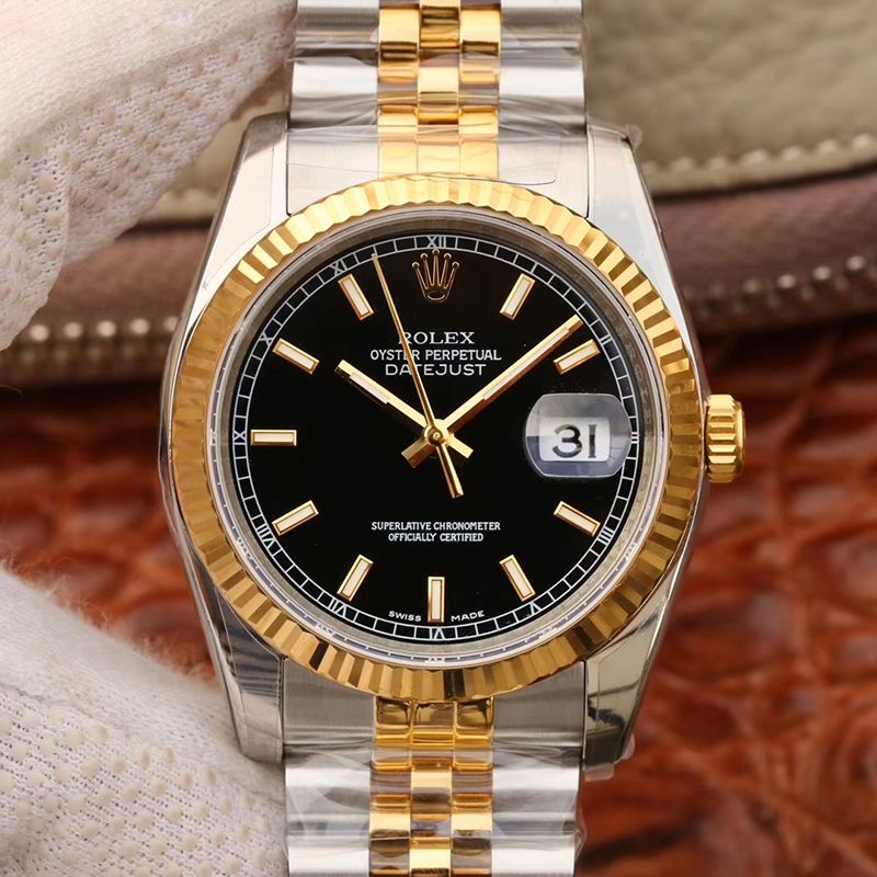 Best Replica Replica Rolex Datejust 126233 36mm Mechanical Watches 1:1 Best Edition Two Tone Bracelet - Colareps