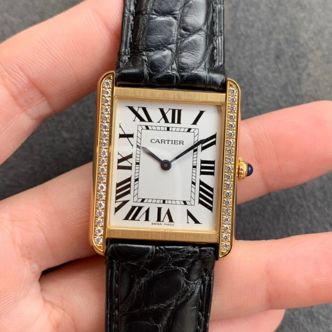 Best Replica Replica Cartier Tank 1:1 Best Edition K11 Factory V2 Yellow Gold White Dial - Colareps