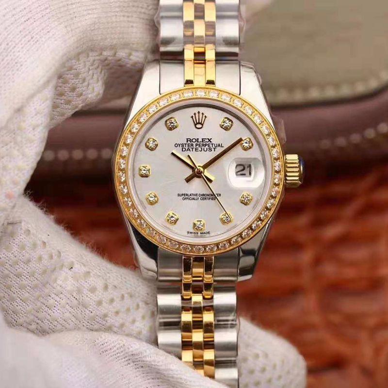 Best Replica Replica Rolex Lady Datejust 28MM 1:1 Best Edition Swiss NH05 Movement Silver Dial - Colareps