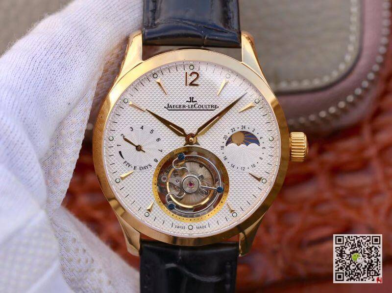 Best Replica Replica Jaeger-LeCoultre Master Grande Tourbillon Mechanical Watches 1:1 Best Edition Swiss Tourbillon 18K gold White Dial - Colareps