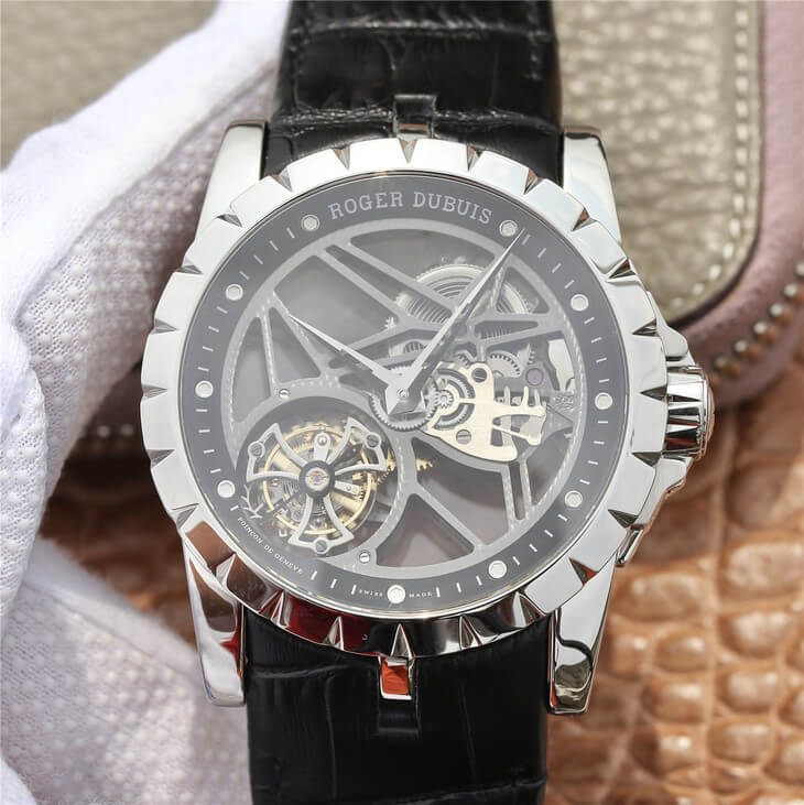 Best Replica Replica Roger Dubuis Excalibur RDDBEX0260 1:1 Best Edition JB Factory Skeleton Tourbillon Dial - Colareps