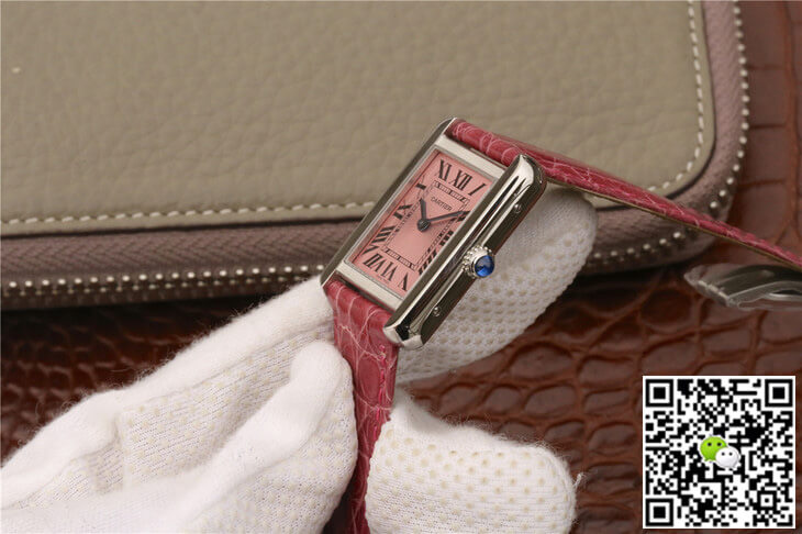 Best Replica Cartier Replica Tank W5200000 Ladies 1:1 Best Edition K11 Factory Pink Dial - Colareps