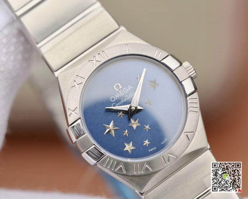 Best Replica Replica Omega Constellation Quartz Ladies 27mm TW Factory 1:1 Best Edition Swiss Eta Quartz 1376 Blue Dial - Colareps
