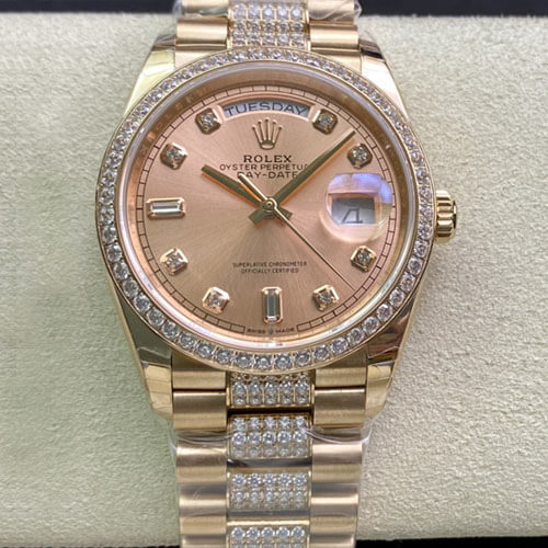 Best Replica Replica Rolex Day Date M128345RBR-0020 1:1 Best Edition EW Factory Rose Gold Dial - Colareps