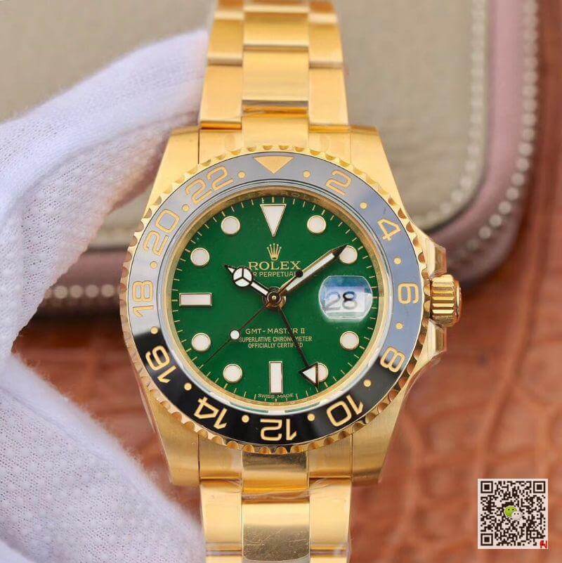Best Replica Replica Rolex GMT Master II 116718LN 40mm EW Factory Mechanical Watches 1:1 Best Edition Swiss ETA2836 Green Dial - Colareps