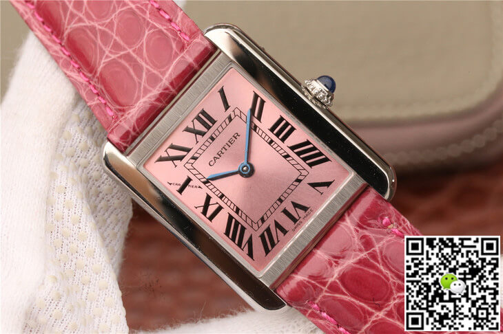 Best Replica Cartier Replica Tank W5200000 Ladies 1:1 Best Edition K11 Factory Pink Dial - Colareps